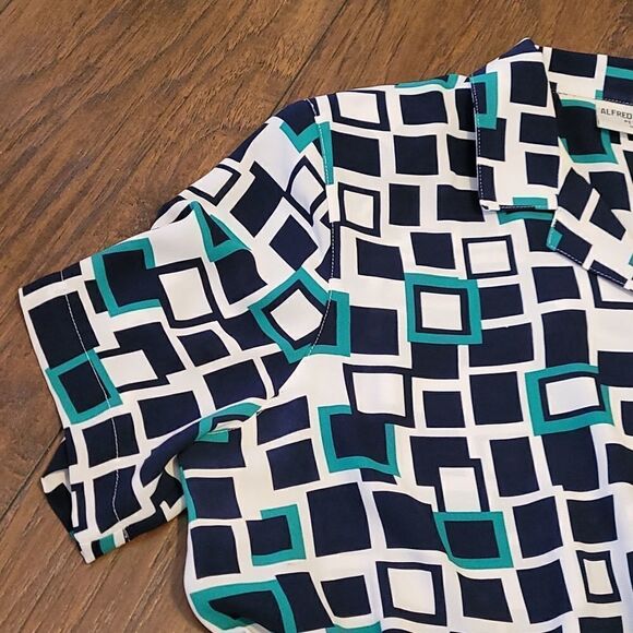 🤸‍♀️3 for 12🤸‍♂️ Vintage 70s Groovy Squares Top - Picture 3 of 4